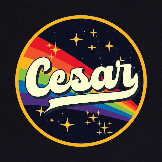 Cesar // Rainbow In Space Vintage Style by LMW Art